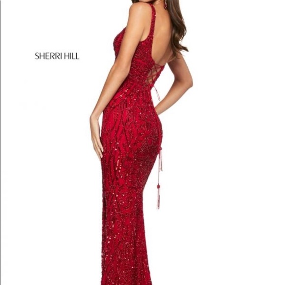 Red sequin Sherri Hill Dress - Picture 2 of 6